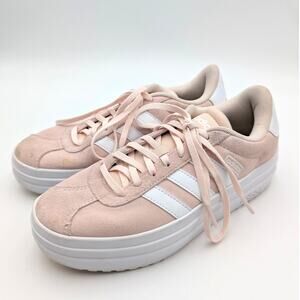 Adidas VL Court Bold Platform Sneaker Shoes Women's Pink/White Size US7 EU38 2/3